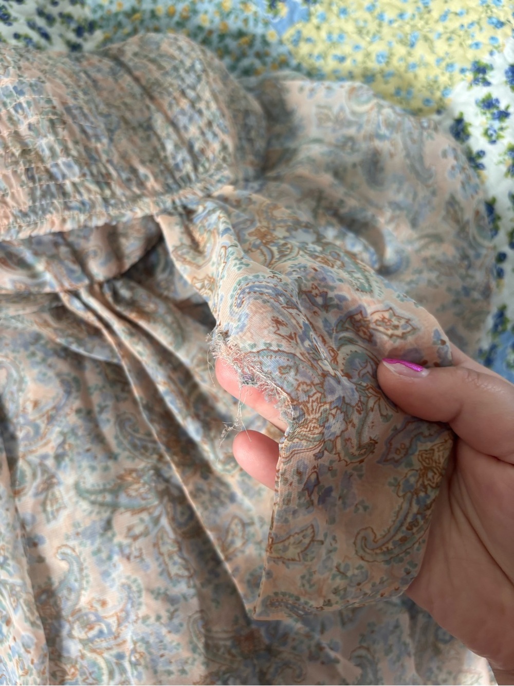 Victoria's Secret Peach Floral Ruffle Chemise - Picture 7 of 7